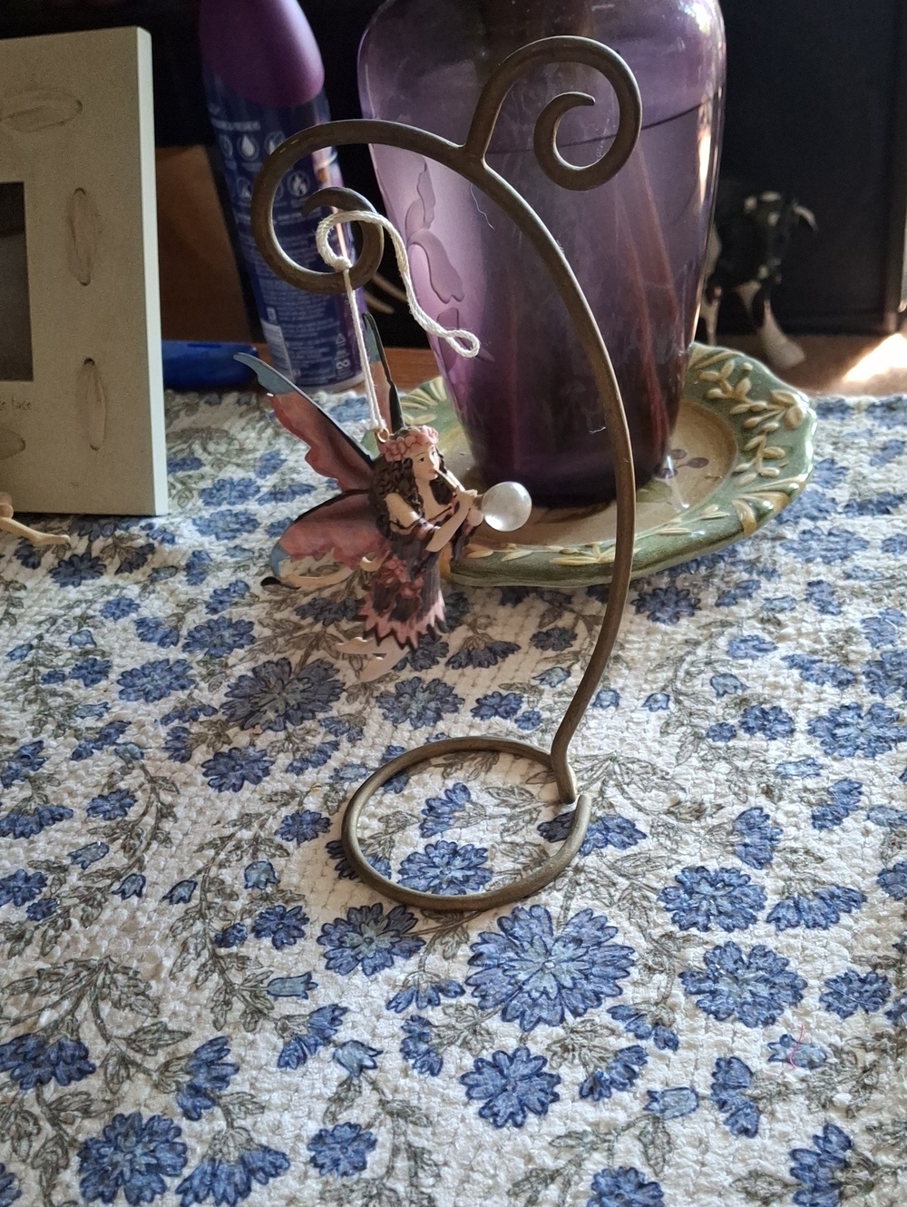 Hanging Fairy Ornament in Pink and Gold